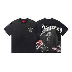 Black Street Vintage Washed T-Shirt (Crafted Print) 1088