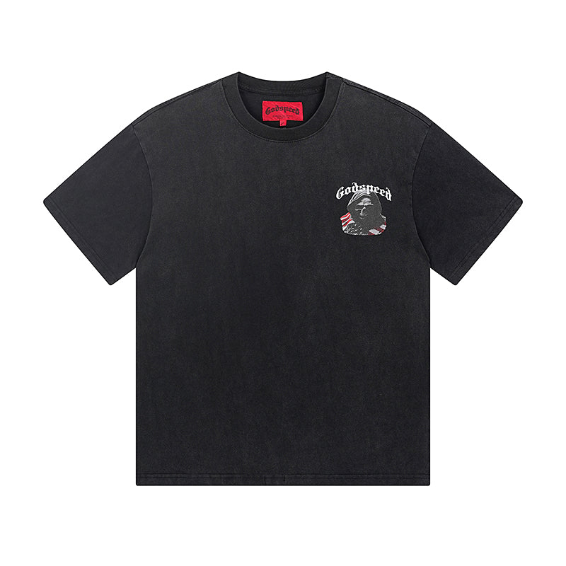 Black Street Vintage Washed T-Shirt (Crafted Print) 1088