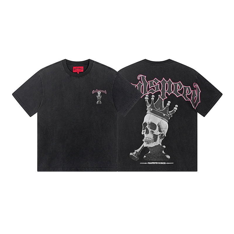Black Street Vintage Washed T-Shirt (Crafted Print) 1089