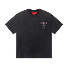 Black Street Vintage Washed T-Shirt (Crafted Print) 1089
