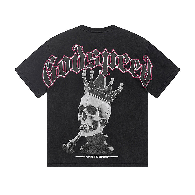 Black Street Vintage Washed T-Shirt (Crafted Print) 1089