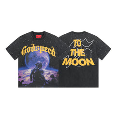 Black Street Vintage Washed T-Shirt (Crafted Print) 1090
