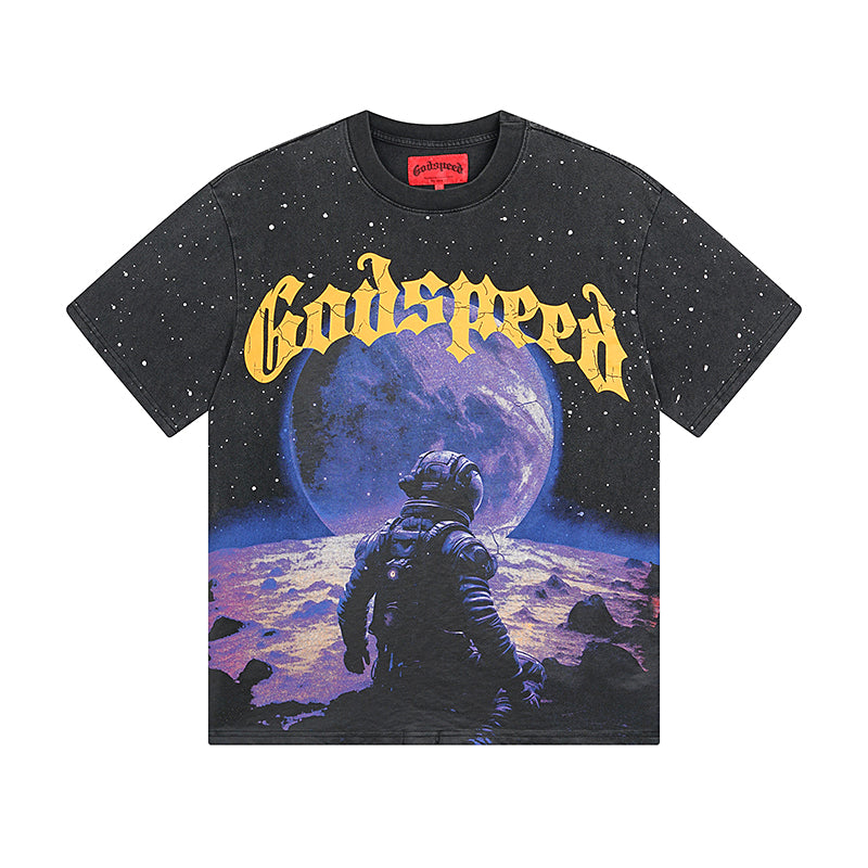 Black Street Vintage Washed T-Shirt (Crafted Print) 1090