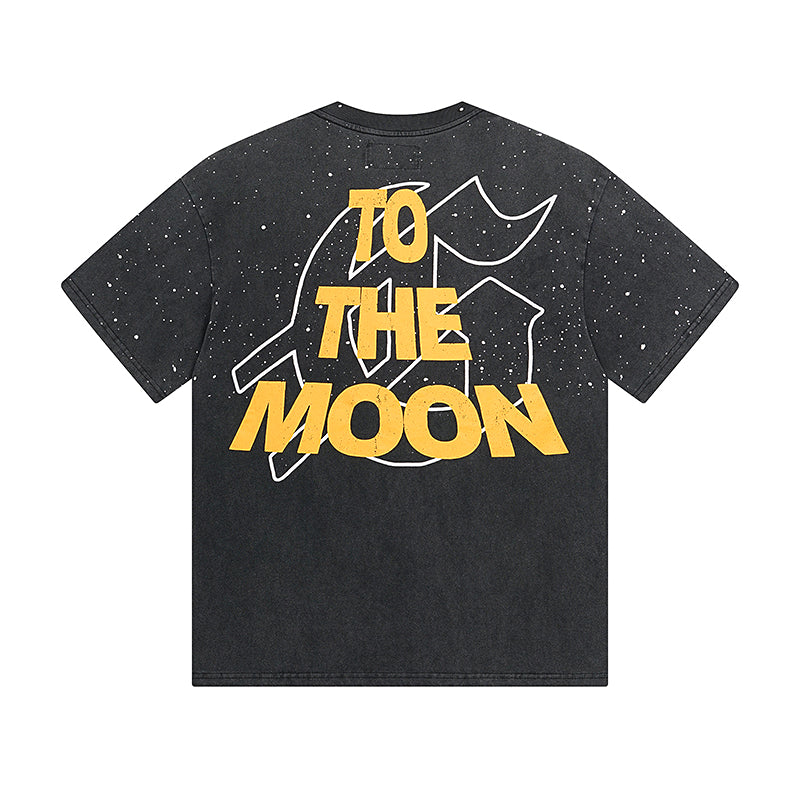 Black Street Vintage Washed T-Shirt (Crafted Print) 1090