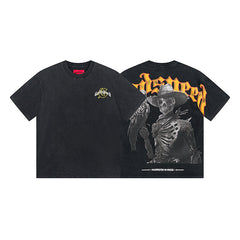 Black Street Vintage Washed T-Shirt (Crafted Print) 1091