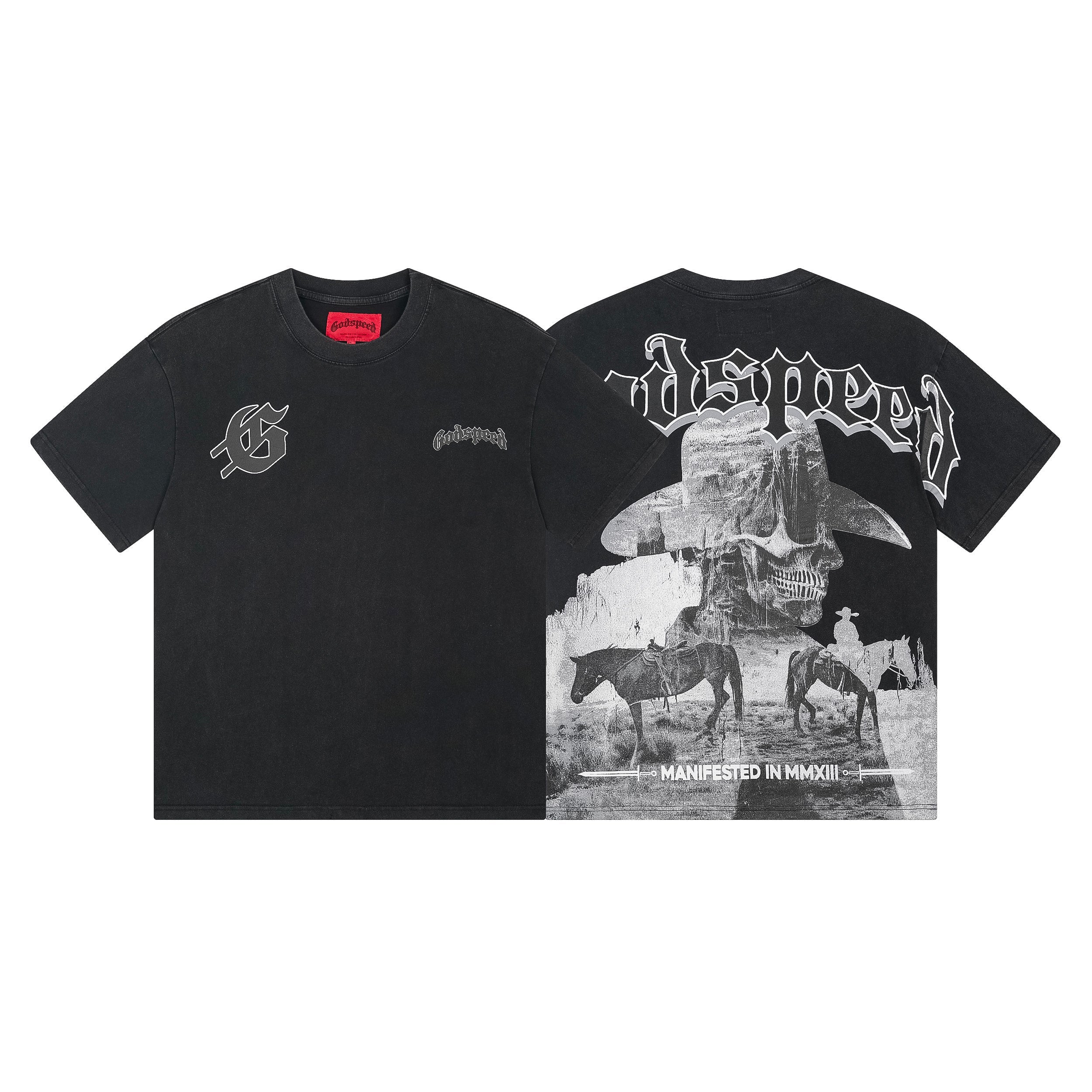 Black Street Vintage Washed T-Shirt (Crafted Print) 1092