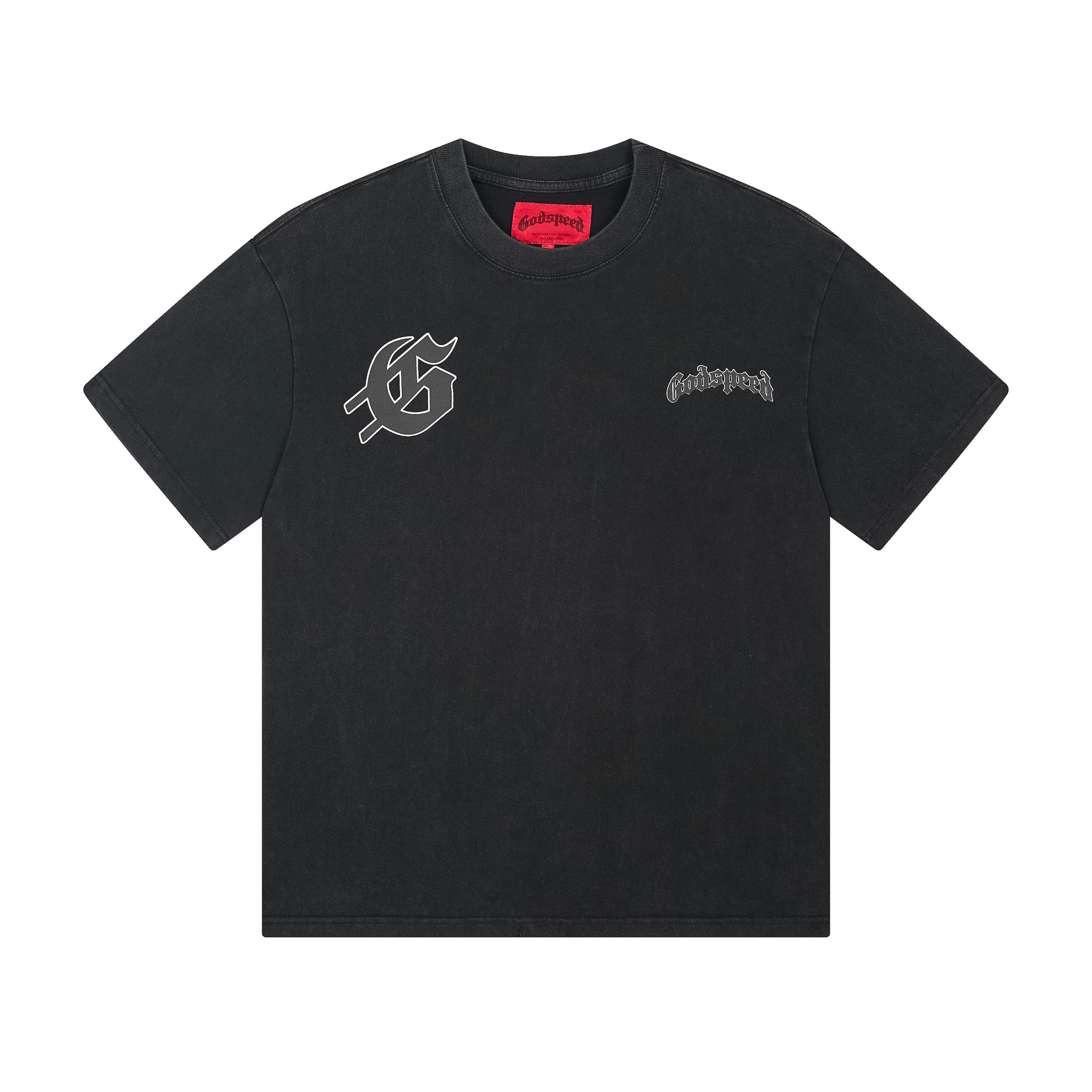 Black Street Vintage Washed T-Shirt (Crafted Print) 1092