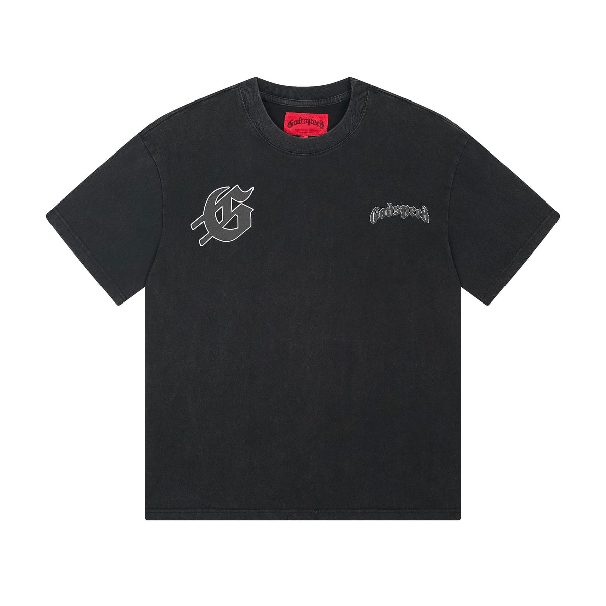 Black Street Vintage Washed T-Shirt (Crafted Print) 1092