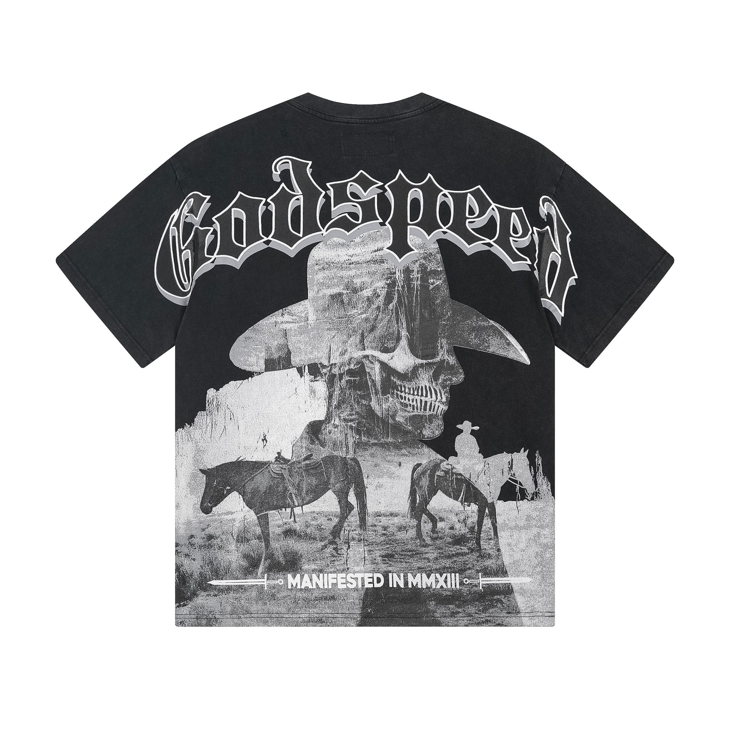 Black Street Vintage Washed T-Shirt (Crafted Print) 1092