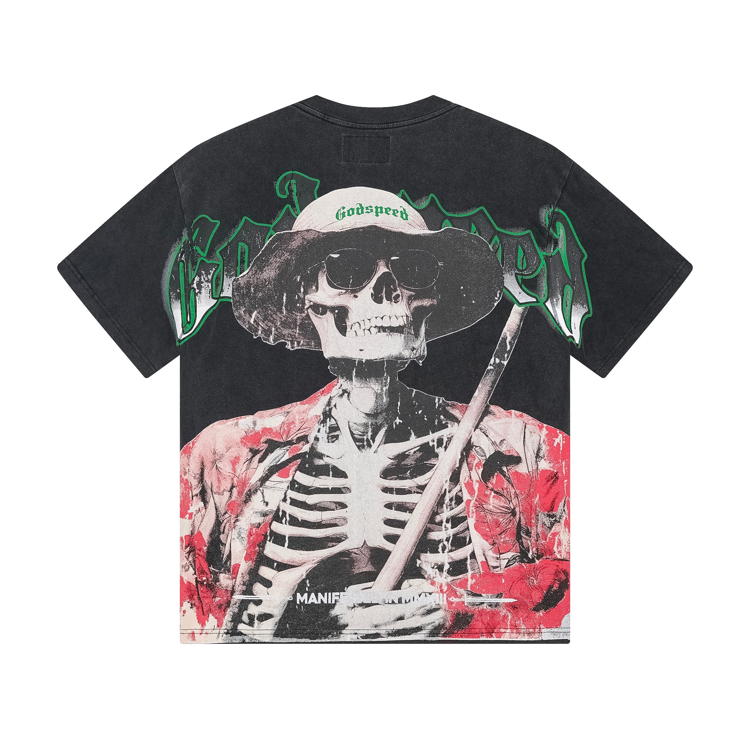 Black Street Vintage Washed T-Shirt (Crafted Print) 1093