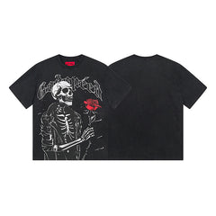 Black Street Vintage Washed T-Shirt (Crafted Print) 1095