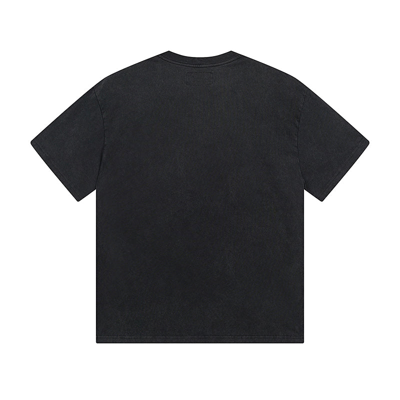 Black Street Vintage Washed T-Shirt (Crafted Print) 1095