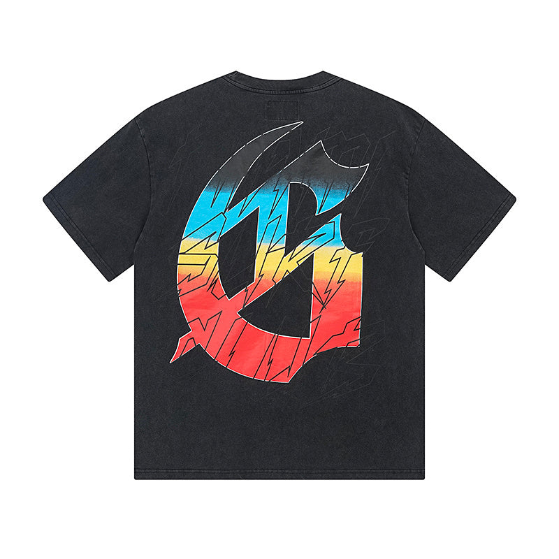 Black Street Vintage Washed T-Shirt (Crafted Print) 1117