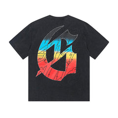 Black Street Vintage Washed T-Shirt (Crafted Print) 1117