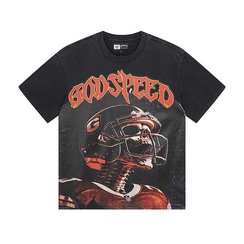 Black Street Vintage Washed T-Shirt (Crafted Print) 1122