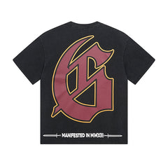 Black Street Vintage Washed T-Shirt (Crafted Print) 1122
