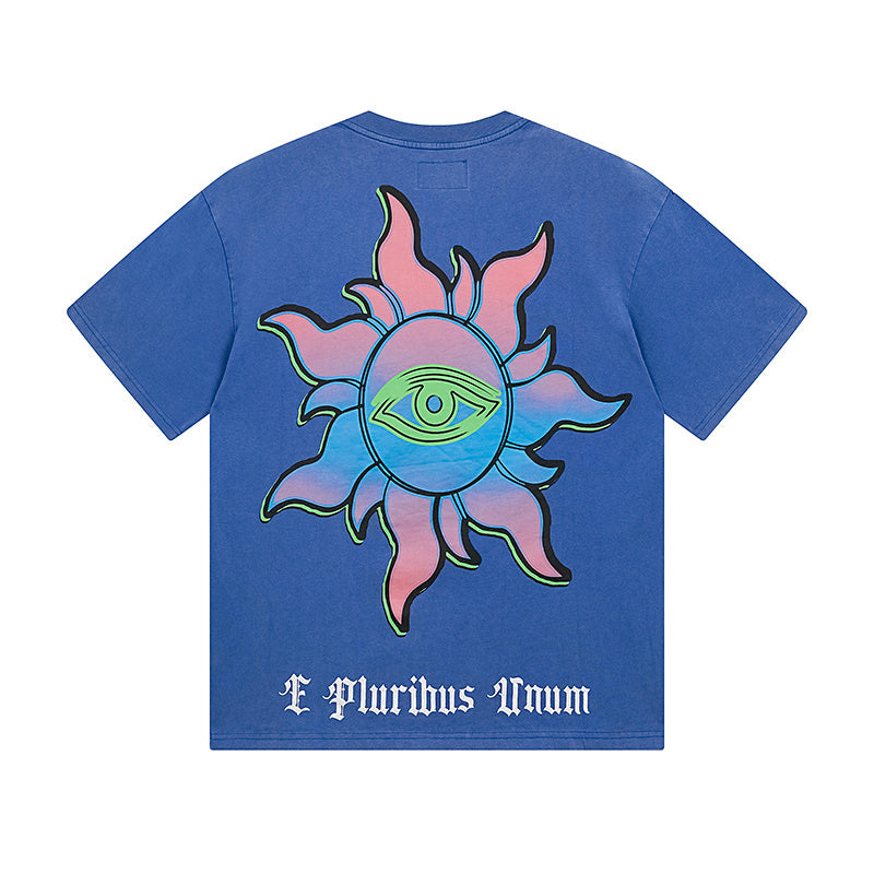 Black & Blue Street Vintage Washed T-Shirt (Crafted Print) 1125