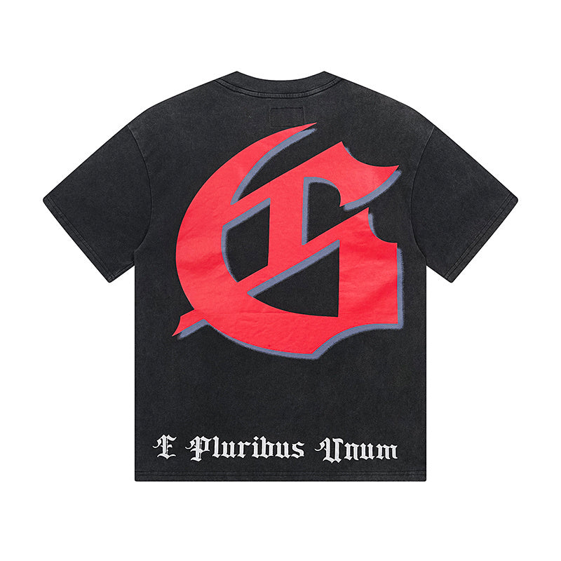 Black Street Vintage Washed T-Shirt (Crafted Print) 1129