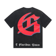 Black Street Vintage Washed T-Shirt (Crafted Print) 1129