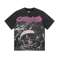 Black Street Vintage Washed T-Shirt (Crafted Print) 1130