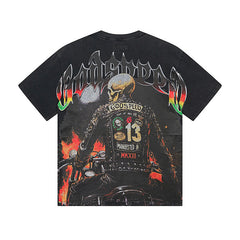 Black Street Vintage Washed T-Shirt (Crafted Print) 1136