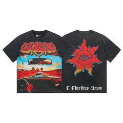 Black Street Vintage Washed T-Shirt (Crafted Print) 1137