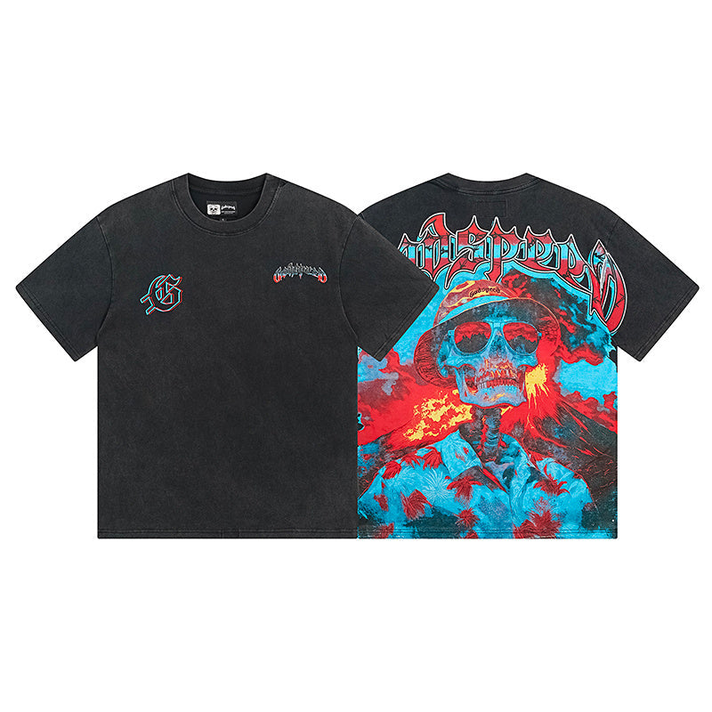 Black Street Vintage Washed T-Shirt (Crafted Print) 1138
