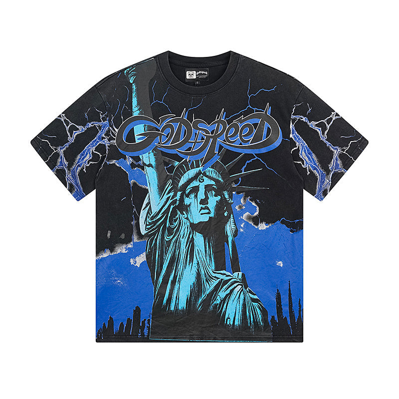 Black Street Vintage Washed T-Shirt (Crafted Print) 1150