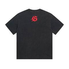 Black Street Vintage Washed T-Shirt (Crafted Print) 1152