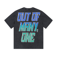 Men’s Black Street Vintage Washed T-Shirt (Crafted Print) 1168