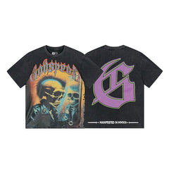 Black Street Vintage Washed T-Shirt (Crafted Print) 1169