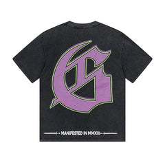 Black Street Vintage Washed T-Shirt (Crafted Print) 1169