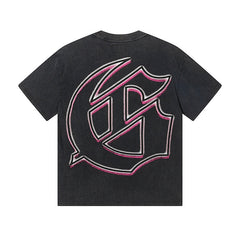 Black Street Vintage Washed T-Shirt (Crafted Print) 1172