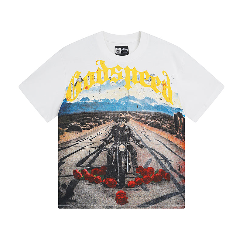 White Street Vintage Washed T-Shirt (Crafted Print) 3011