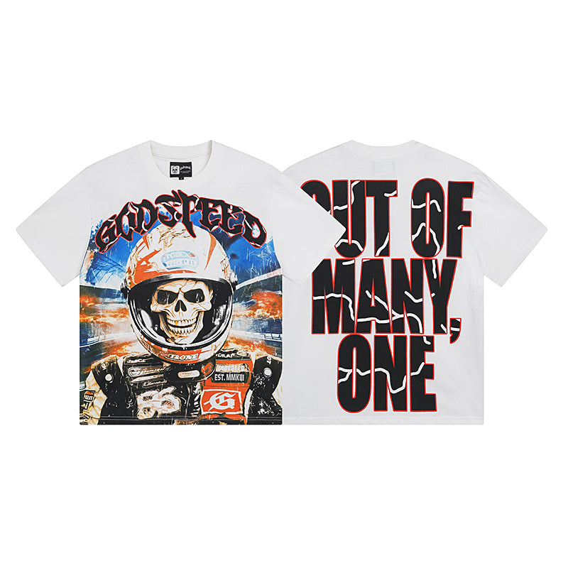 White Street Vintage Washed T-Shirt (Crafted Print) 3012