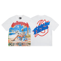 White Street Vintage Washed T-Shirt (Crafted Print) 3022