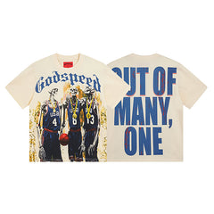 God Speed Beige Street Vintage Washed T-Shirt (Crafted Print) 3023