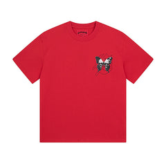 Red & Beige Street Vintage Washed T-Shirt (Crafted Print) 3026