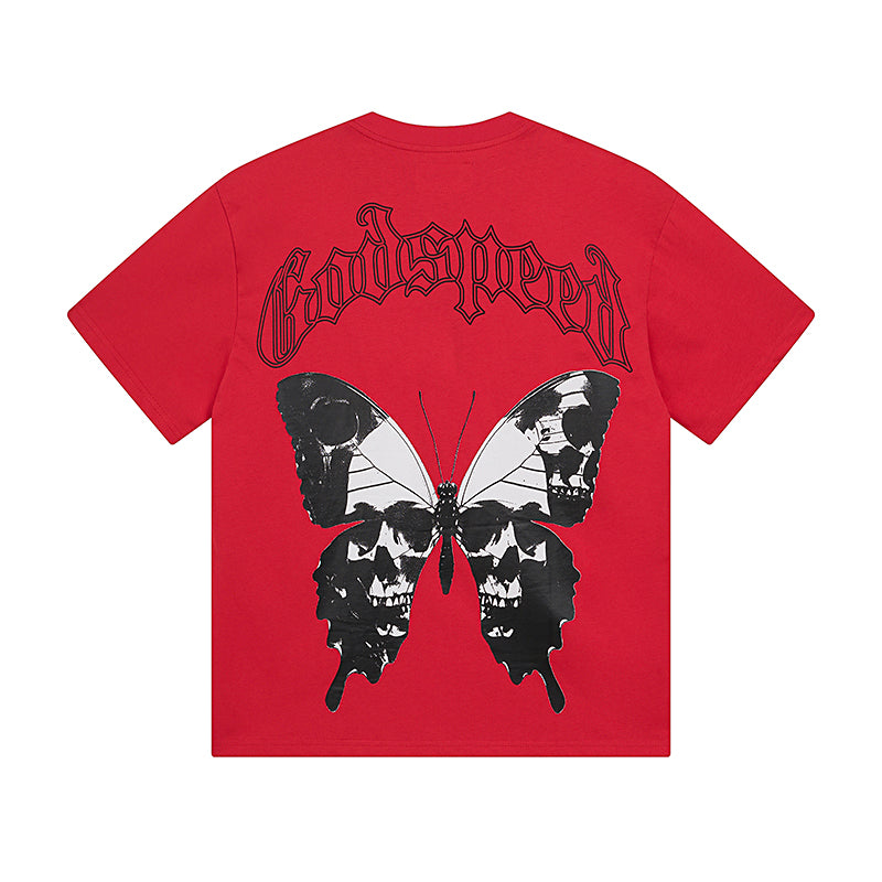 Red & Beige Street Vintage Washed T-Shirt (Crafted Print) 3026