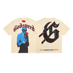 Beige Street Vintage Washed T-Shirt (Crafted Print) 3028