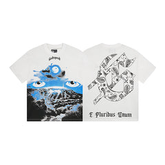 White Street Vintage Washed T-Shirt (Crafted Print) 3029