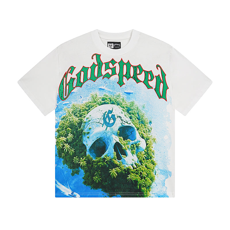 White Street Vintage Washed T-Shirt (Crafted Print) 3030
