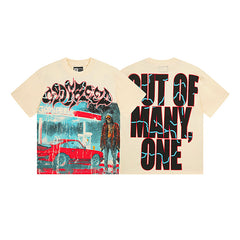 Beige Street Vintage Washed T-Shirt (Crafted Print) 3031
