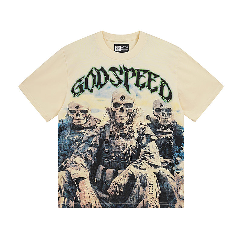 Beige Street Vintage Washed T-Shirt (Crafted Print) 3032