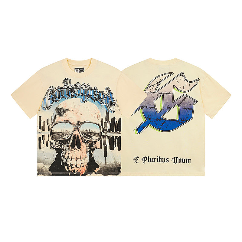 Beige Street Vintage Washed T-Shirt (Crafted Print) 3037