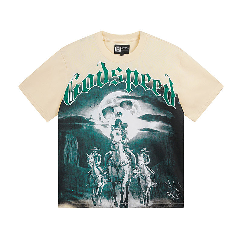 Beige Street Vintage Washed T-Shirt (Crafted Print) 3038