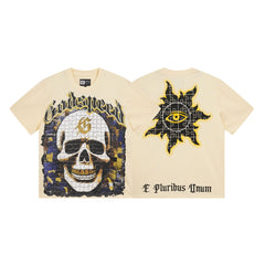 Beige Street Vintage Washed T-Shirt (Crafted Print) 3039