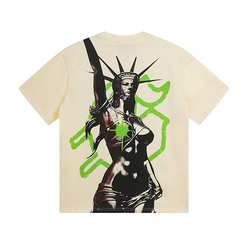 Beige Street Vintage Washed T-Shirt (Crafted Print) 3061