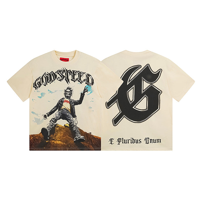 Beige Street Vintage Washed T-Shirt (Crafted Print) 3062