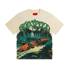 Beige Street Vintage Washed T-Shirt (Crafted Print) 3067